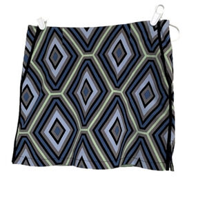 GOLFTINI Golf Skort, Size 4L, Multi Color Geometric Design.